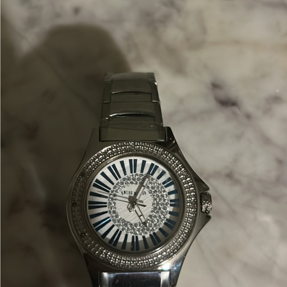 Silver and Blue Women's Watch